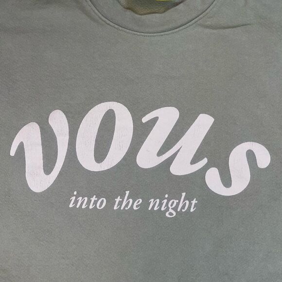 Vous Church Into The Night Crewneck Sweatshirt Women Small Green - Picture 2 of 5